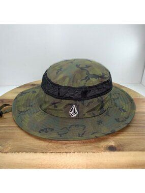 Volcom Stone Bucket Boonie Hat Camo Camouflage Fishing Camp Hike Boat Sun S/M